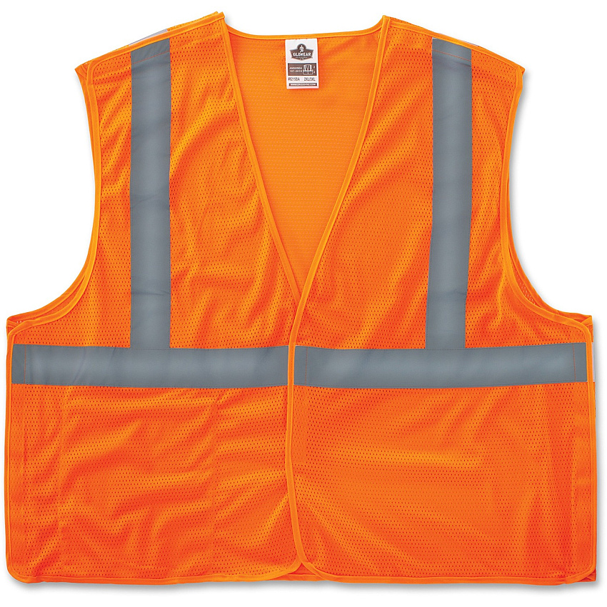 GloWear Orange Econo Breakaway Vest Small/Medium - Orange - Reflective, Machine Washable, Lightweight, Hook & Loop Closure, Pocket - 1 Each (21063)