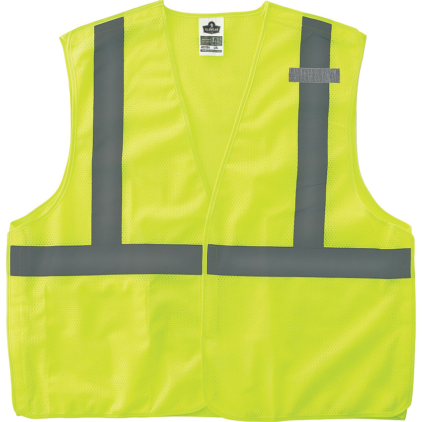 GloWear Lime Econo Breakaway Vest Small/Medium - Lime - Reflective, Machine Washable, Lightweight, Hook & Loop Closure, Pocket - 1 Each (21073)