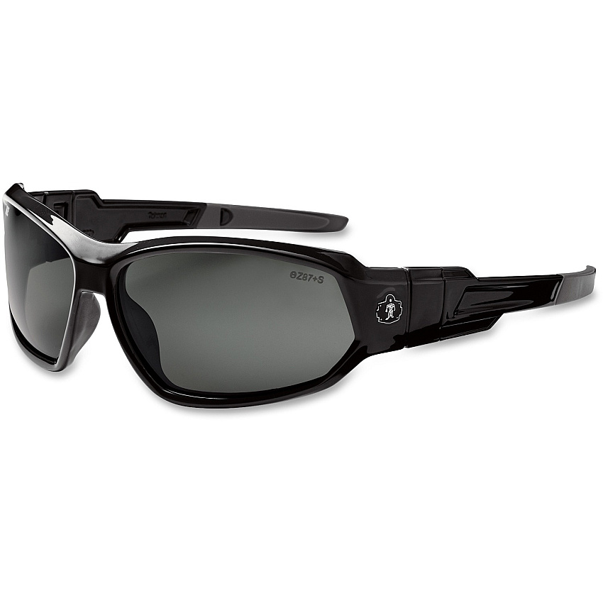 Ergodyne Loki Fog-Off Safety Glasses/Goggles Ultraviolet Protection - Black Frame - Durable, Flexible, Scratch Resistant, Anti-fog, Non-slip, Perspiration Resistant, Convertible, Comfortable - 1 Each (56033)