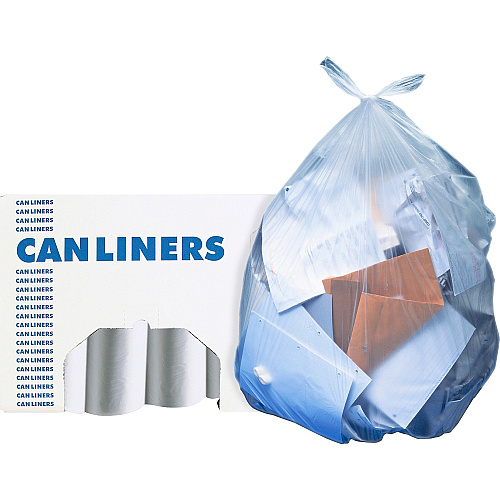 Heritage AccuFit .9mil Clear Can Liners 32 gal/55 lb Capacity - 44" Length x 33" Width x 0.90 mil (23 Micron) Thickness - Clear - Can - 20/Roll - 5 / Carton (H6644TCR01)
