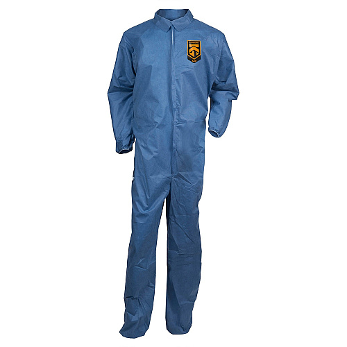 Kleenguard A20 Coveralls - Zipper Front, Elastic Back, Wrists & Ankles Large - Flying Particle, Contaminant, Dust Protection - Blue - Zipper Front, Elastic Wrist & Ankle, Breathable, Comfortable - 24 / Carton (58503)