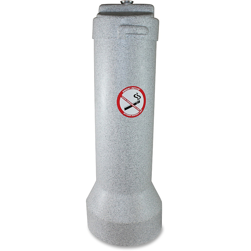 Butler Outdoor Smoker's Receptacle 25" Height x 9" Width - Aluminum, Steel - Gray Granite - 1 Each (44503)