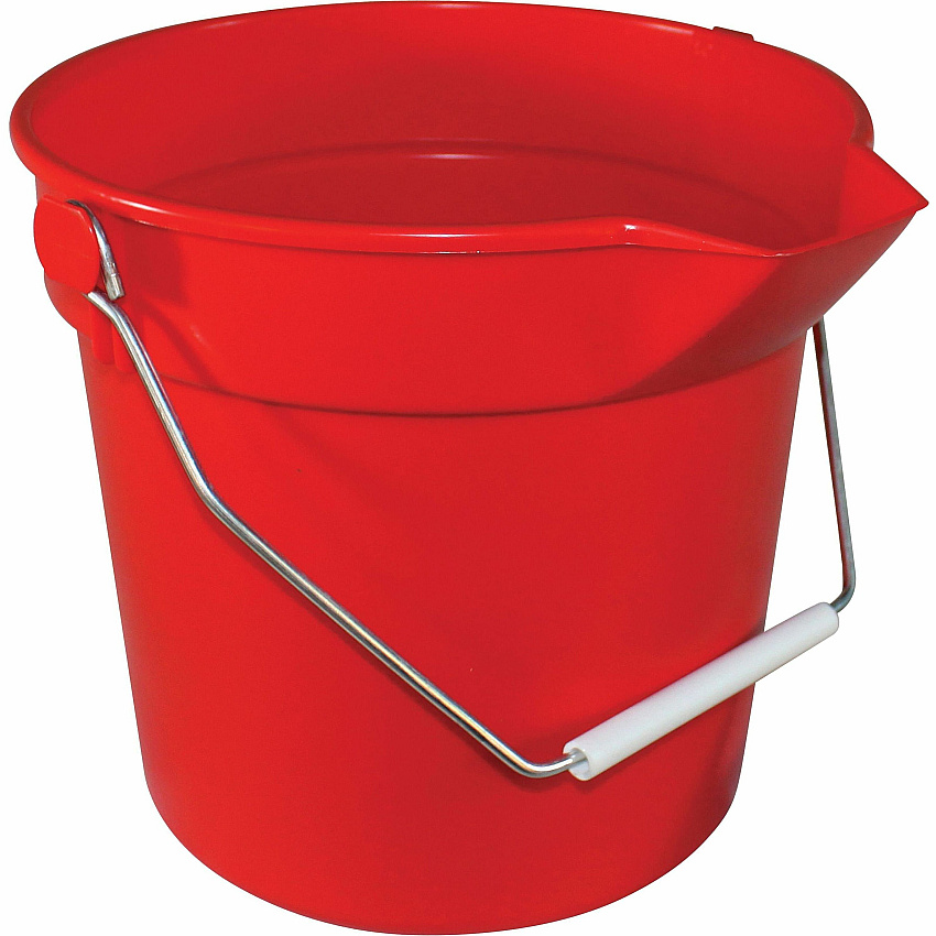 Impact 10-quart Deluxe Bucket 2.50 gal - Handle, Spill Resistant, Embossed, Acid Resistant, Alkali Resistant, Chemical Resistant, Heavy Duty, Rugged - 10.2" x 11.1" - Polypropylene - Red - 1 Each (5510R)