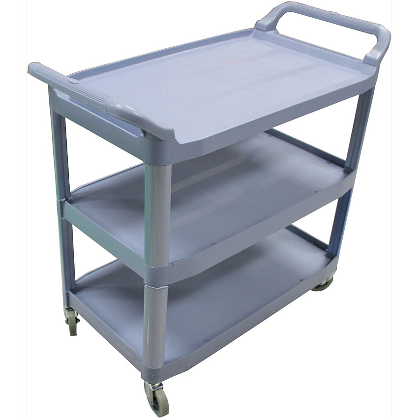 Impact 3-Shelf Bussing Cart 3 Shelf - 200 lb Capacity - 4" Caster Size - 40" Length x 20" Width x 38" Height - Gray - 1 Each (7006)