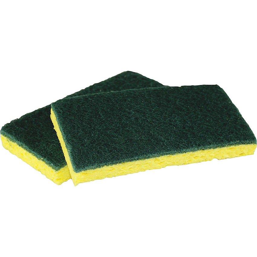 Impact Cellulose Scrubber Sponge 0.9" Height x 3.2" Width x 6.3" Length - 5/Pack - 8 / Carton - Cellulose - Yellow, Green (7130PCT)