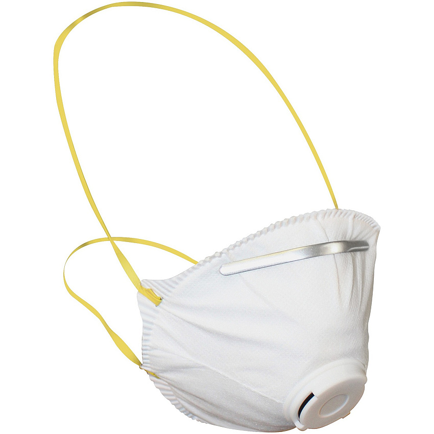 ProGuard Particulate Respirators w/Exhalation Valve Universal Size - Respiratory, Dust, Pollen, Mist, Grass Protection - White - Comfortable, Adjustable Nose-piece, Disposable - 10 / Box (7314B)