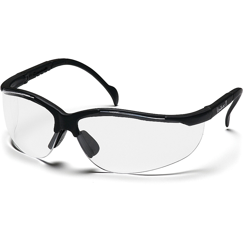 ProGuard 830 Series Style Line Safety Eyewear Ultraviolet Protection - Polycarbonate - Clear, Black - Comfortable, Lightweight, Adjustable Temple, Comfortable - 1 Each (8301000)