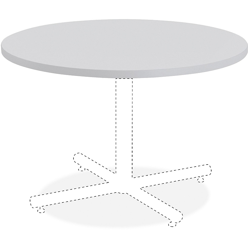 Lorell Hospitality Collection Tabletop Round Top - 1" Table Top Thickness x 42" Table Top Diameter - Breakroom, Cafeteria - Assembly Required - High Pressure Laminate (HPL), Light Gray - Particleboard, Polyvinyl Chloride (PVC) - 1 Each (LLR62579)