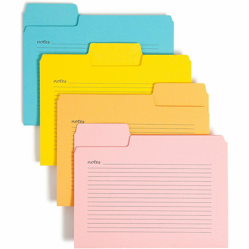 Smead SuperTab 1/3 Tab Cut Letter Recycled Top Tab File Folder 8 1/2" x 11" - Top Tab Location - Assorted Tab Position - 11 pt. - 1 Plys - Pink, Yellow, Goldenrod, Aqua - Labeling Area, Sturdy, Durable - 10% Recycled - 12 / Pack (11650)