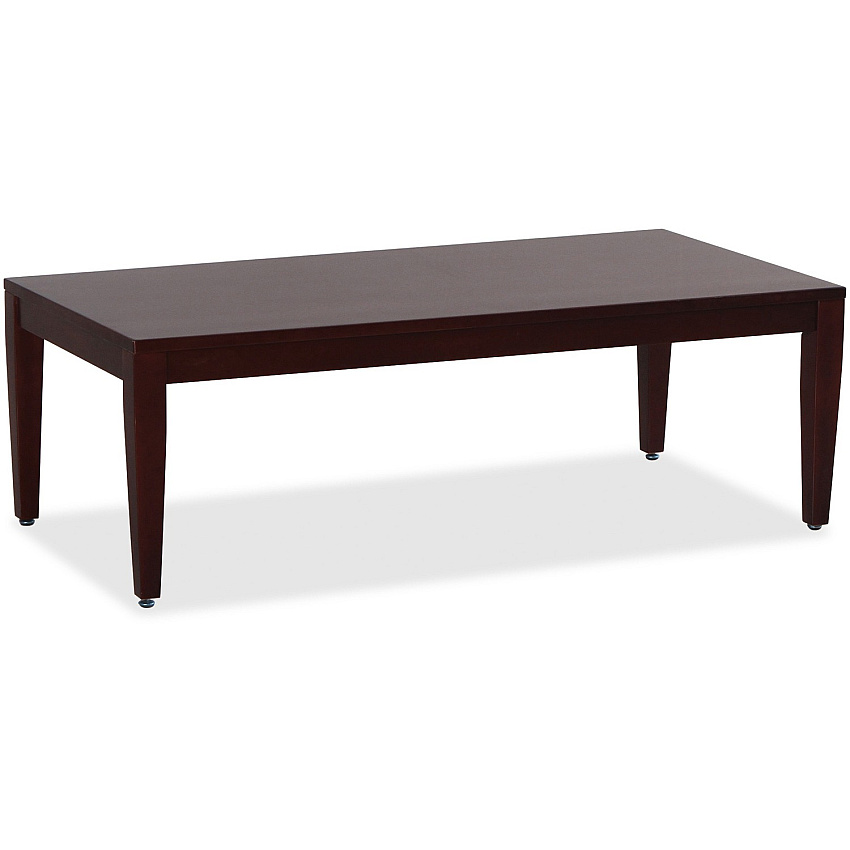 Lorell Solid Wood Coffee Table Rectangle Top - Four Leg Base - Traditional Style - 4 Legs - 47.50" Table Top Length x 23.60" Table Top Width x 42.50" Table Top Depth - 15.75" Height x 23.63" Width x 47.25" Depth - Reception - Assembly Required  (LLR59544)