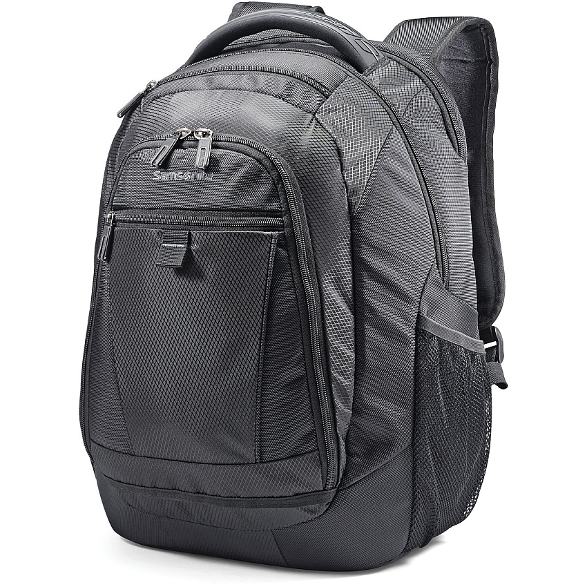 Samsonite Tectonic 2 Carrying Case (Backpack) for 15.6" iPad Notebook - Black Shock Resistant Interior, Slip Resistant Shoulder Strap - Poly Ballistic Body - Tricot Interior Material - Shoulder Strap, Handle - 16.9" Height x 12.2" Width x 8.2" (623641041)