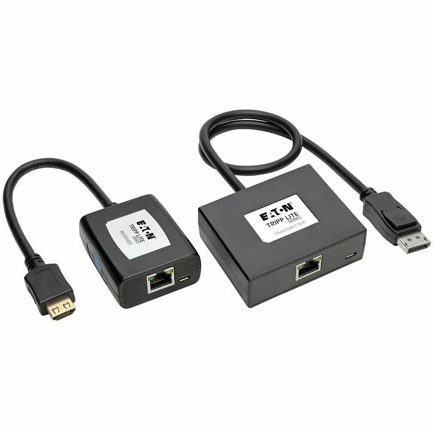 Eaton Tripp Lite Series DisplayPort to HDMI over Cat5/6 Active Extender Kit, Pigtail Transmitter/Receiver for Video/Audio, 150 ft. (45 m), TAA 1 Input Device - 1 Output Device - 150 ft Range - 2 x Network (RJ-45) - 2 x USB - 1 x HDMI Out - D (B1501A1HDMI)