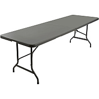 Iceberg IndestrucTable TOO Bifold Table Rectangle Top - Contemporary Style - Height Adjustable - 96" Table Top Length x 30" Table Top Width x 2" Table Top Thickness - 29" Height - Indoor, Outdoor - Charcoal, Powder Coated - Tubular Steel - High-de (65477)