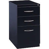 Lorell Premium Box/Box/File Mobile File Cabinet with Arch Pull 15" Width x 22.9" Depth x 27.8" Height - 3 x Drawer(s) for Box, File - Letter - Ball-bearing Suspension, Drawer Extension, Durable, Pencil Tray - Black - Steel - Recycled (LLR79129)