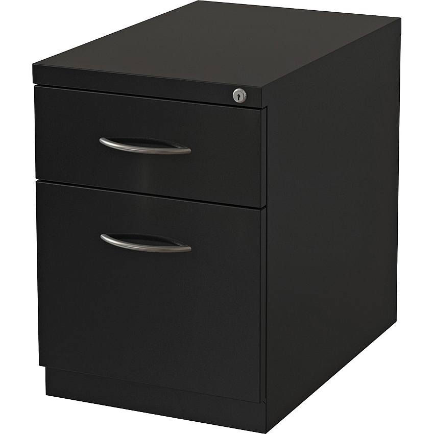 Lorell Premium Box/File Mobile File Cabinet with Arm Pull 15" Width x 19.9" Depth x 21.8" Height - 2 x Drawer(s) for Box, File - Letter - Pencil Tray, Ball-bearing Suspension, Drawer Extension, Durable - Black - Steel - Recycled (LLR79133)