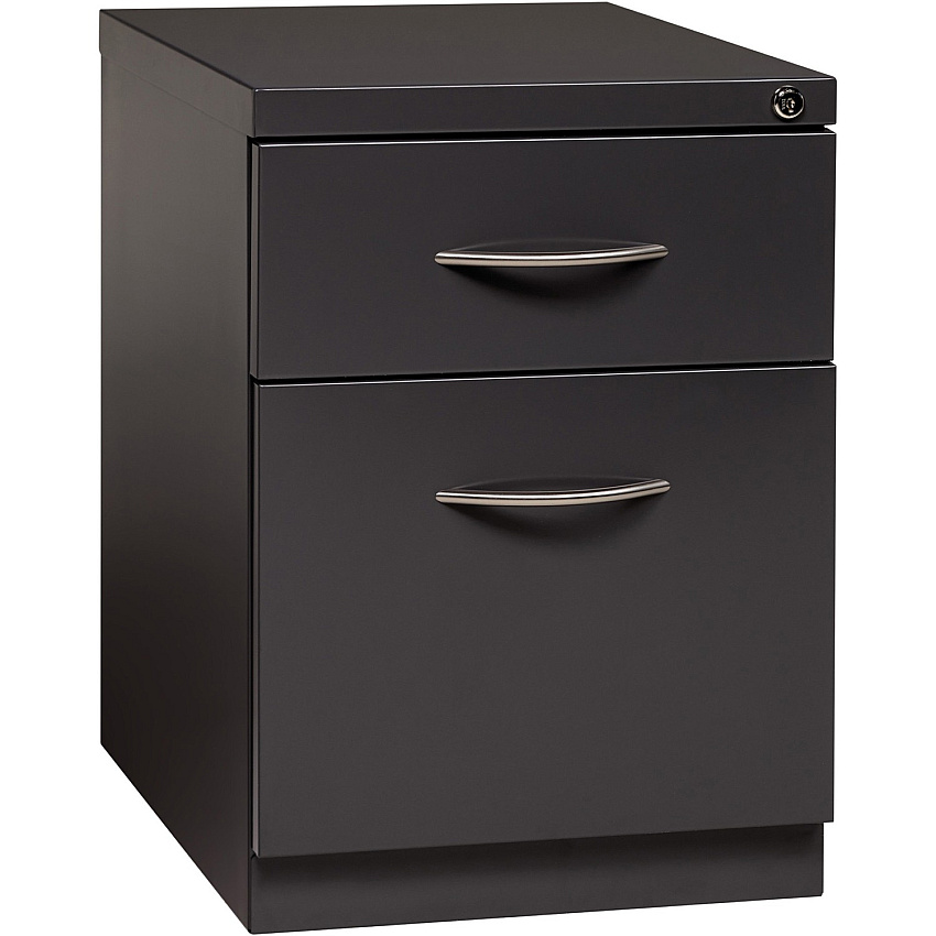 Lorell Premium Box/File Mobile File Cabinet with Arm Pull 15" Width x 19.9" Depth x 21.8" Height - 2 x Drawer(s) for Box, File - Letter - Vertical - Pencil Tray, Ball-bearing Suspension, Drawer Extension, Durable - Charcoal - Steel - Recycled (LLR79134)