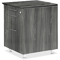 Mayline Medina Series Pencil/Box/File Return Pedestal 26" Height x 18" Width x 15" Depth, x 1" Thickness Top - 3 x Storage, Box, File Drawer(s) - Beveled Edge - Material: Steel - Finish: Gray, Laminate, Silver - Stain Resistant, Water Resistant (MNBFPLGS)