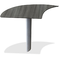 Mayline Medina Curved Desk Extension, Left x 1" Thickness Work Surface, 29.5" Height x 28" Width x 47" Depth - Beveled Edge - Material: Steel - Finish: Gray, Laminate - Stain Resistant, Water Resistant, Abrasion Resistant, Durable (MNEXTLLGS)