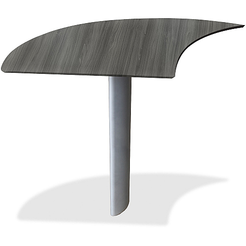 Mayline Medina Curved Desk Extension, Left x 1" Thickness Work Surface, 29.5" Height x 28" Width x 47" Depth - Beveled Edge - Material: Steel - Finish: Gray, Laminate - Stain Resistant, Water Resistant, Abrasion Resistant, Durable (MNEXTLLGS)