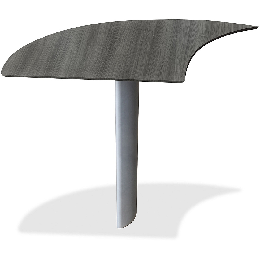 Mayline Medina Curved Desk Extension, Left x 1" Thickness Work Surface, 29.5" Height x 28" Width x 47" Depth - Beveled Edge - Material: Steel - Finish: Gray, Laminate - Stain Resistant, Water Resistant, Abrasion Resistant, Durable (MNEXTLLGS)