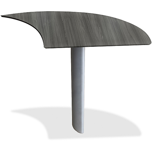 Mayline Medina Curved Desk Extension, Right x 1" Thickness Work Surface, 29.5" Height x 28" Width x 47" Depth - Beveled Edge - Material: Steel - Finish: Gray, Laminate - Stain Resistant, Water Resistant, Abrasion Resistant, Durable (MNEXTRLGS)