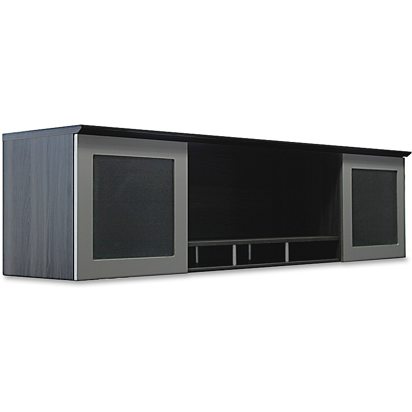 Mayline Medina Hutch 18.3" Height x 63" Width x 15" Depth x 1" Thickness - 2 Door(s) - Beveled Edge - Finish: Gray Steel Laminate - Water Resistant, Stain Resistant, Abrasion Resistant, Durable, Modesty Panel, Leveling Glide (MNH63LGS)
