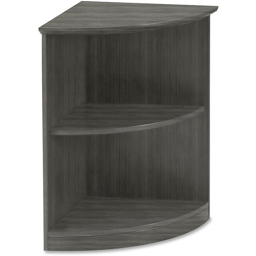 Mayline Medina - Open 1/4-Round Bookcase x 1" Thickness Shelf, 29.5" Height x 20" Width x 20" Depth Bookshelf - 2 Shelve(s) - 1 Adjustable Shelf(ves) - Finish: Gray Steel Laminate - Leveler, Stain Resistant, Water Resistant, Abrasion Resistant  (MVBQ2LGS)