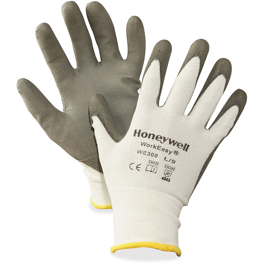 NORTH Workeasy Dyneema Cut Resist Gloves Polyurethane Coating - Medium Size - Gray, Light Gray - Cut Resistant, Flexible, Abrasion Resistant, Lightweight, Puncture Resistant, Comfortable, Durable, Knitted - For Multipurpose, Construction, Municip (WE300M)