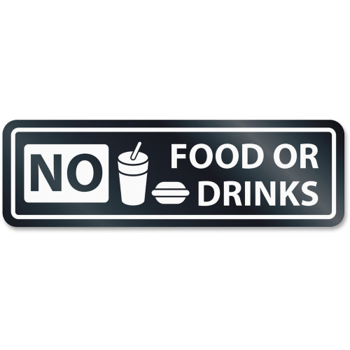 HeadLine No Food Or Drinks Window Sign (9434)