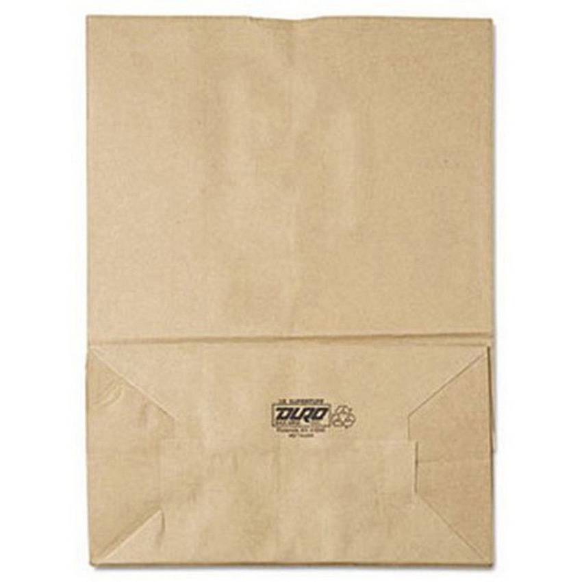 DURO Food Bag 57 lb Capacity - 12" Width x 17" Length x 7" Depth - Brown - Kraft Paper - Grocery - 500/Carton (80076)