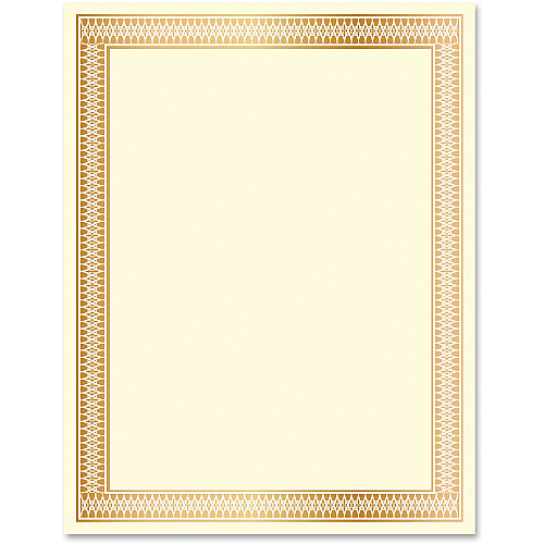 FranklinCovey Geographics Traditional Award Certificates 24 lb Basis Weight - 8.5" Width - Laser, Inkjet Compatible - Gold - 100 / Pack (47833)