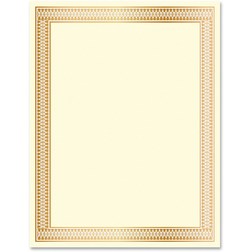 FranklinCovey Geographics Traditional Award Certificates 24 lb Basis Weight - 8.5" Width - Laser, Inkjet Compatible - Gold - 100 / Pack (47833)