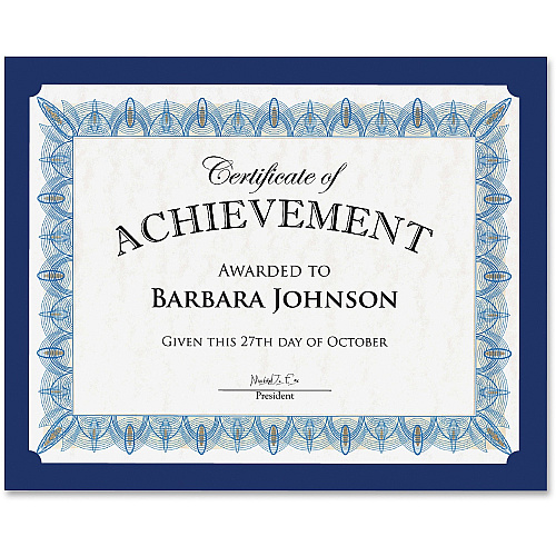 FranklinCovey Geographics Recycled Certificate Holder Navy - 30% Recycled - 10 / Pack (47835)