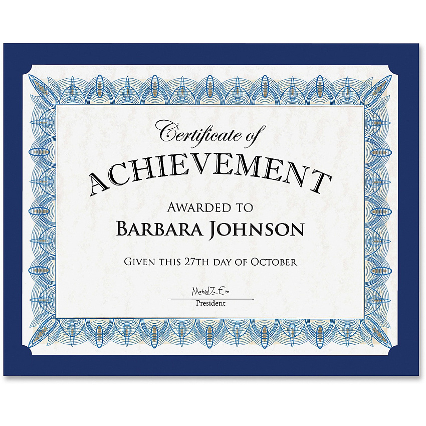 FranklinCovey Geographics Recycled Certificate Holder Navy - 30% Recycled - 10 / Pack (47835)