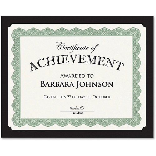 FranklinCovey Geographics Recycled Certificate Holder Black - 30% Recycled - 10 / Pack (47836)