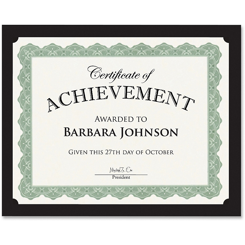 FranklinCovey Geographics Recycled Certificate Holder Black - 30% Recycled - 10 / Pack (47836)