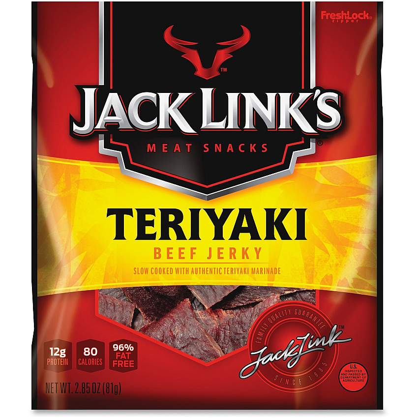 Jack Links Jack Link's Teryiaki Beef Jerky Snacks Teriyaki - 2.85 oz - 1 Bag (87635)