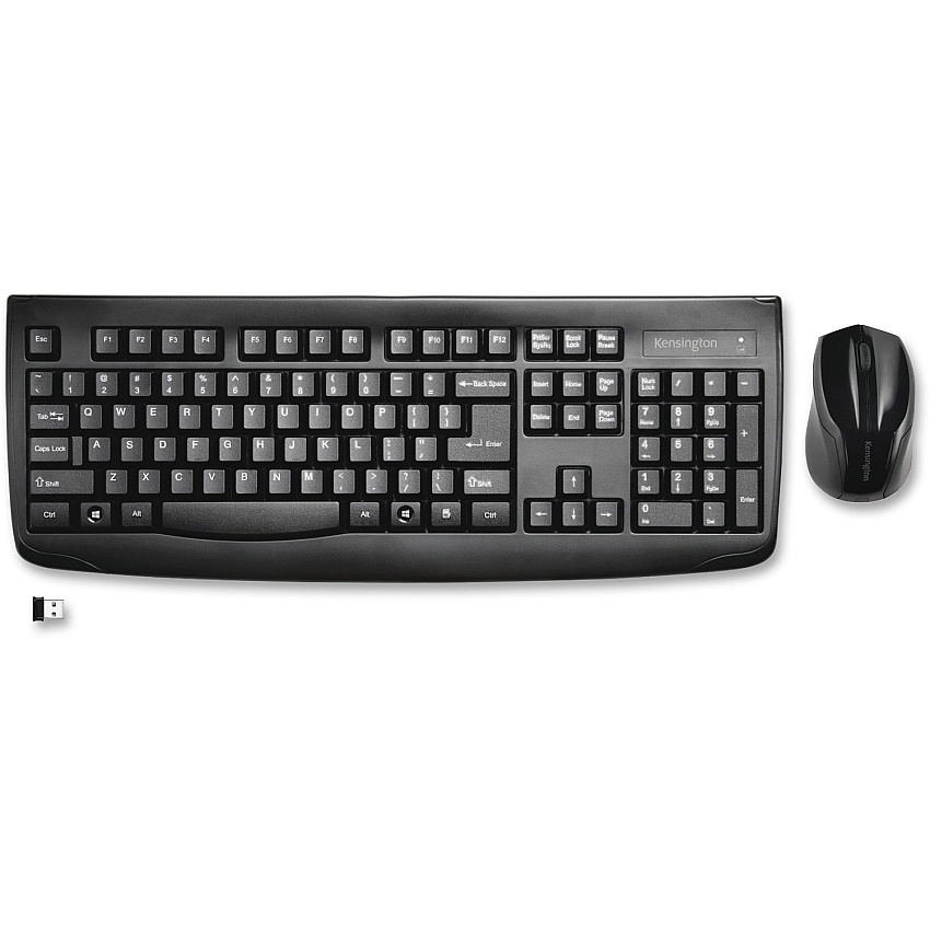 Kensington Pro Fit Wireless Desktop Set USB Wireless Bluetooth - Black - USB Wireless Bluetooth - Laser - 1000 dpi - Scroll Wheel - QWERTY - Black - Symmetrical - AA, AAA - Compatible with Computer, Notebook - 1 Each (72324)