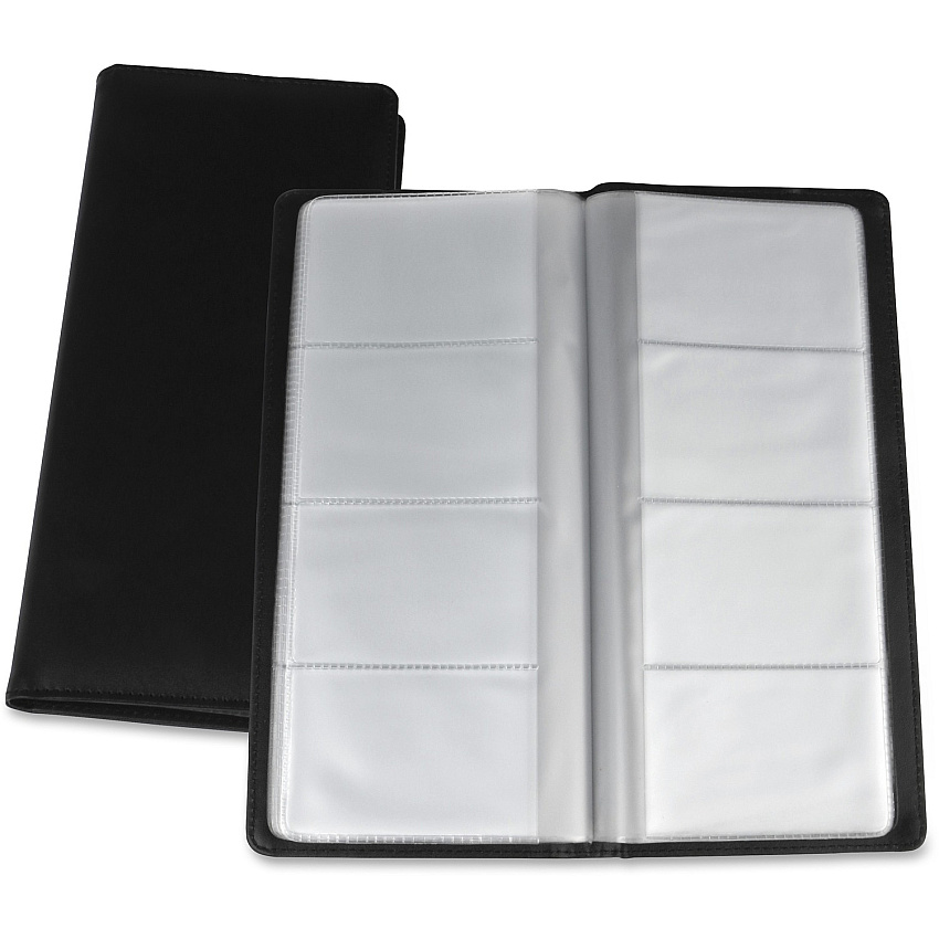 Lorell Business Card Storage Holder 0.8" Height x 4.4" Width x 9" Depth - Vinyl, Plastic - Black, Clear - 1 Each (LLR01031)