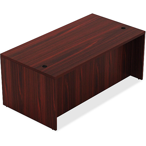 Lorell Chateau Series Rectangular desk 30" Height x 59" Width x 29.5" Depth Table, x 1.5" Thickness Table Top - Reeded Edge - Material: P2 Particleboard - Finish: Mahogany Laminate - Durable, Modesty Panel, Grommet - For Office (LLR34304)