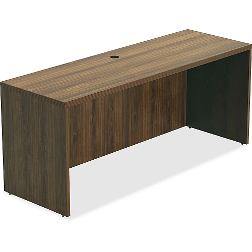 Lorell Chateau Series Credenza 30" Height x 70.9" Width x 23.6" Depth Credenza, x 1.5" Thickness Top - Reeded Edge - Material: P2 Particleboard - Finish: Walnut, Laminate - Durable, Grommet, Cord Management, Modesty Panel - For Office (LLR34307)