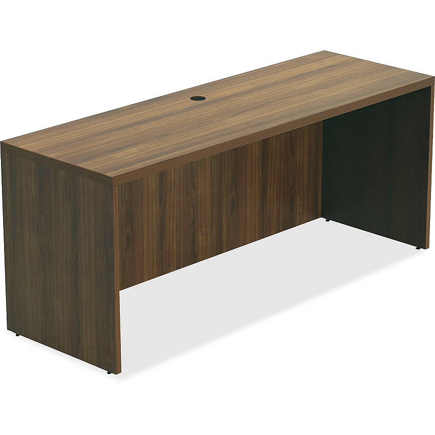 Lorell Chateau Series Credenza 30" Height x 66.1" Width x 23.6" Depth Credenza, x 1.5" Thickness Top - Reeded Edge - Material: P2 Particleboard - Finish: Walnut, Laminate - Durable, Grommet, Cord Management, Modesty Panel - For Office (LLR34309)