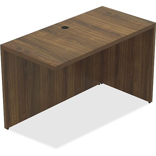 Lorell Chateau Series Return 47.3" x 23.6"30" Desk, 1.5" Top - Reeded Edge - Material: P2 Particleboard - Finish: Walnut, Laminate - Durable, Modesty Panel, Grommet, Cord Management - For Office (LLR34323)
