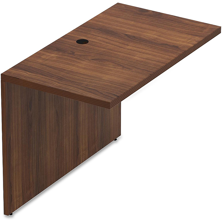 Lorell Chateau Series Bridge 30" Height x 41.4" Width x 23.6" Depth Bridge, x 1.5" Thickness Top - Reeded Edge - Material: P2 Particleboard - Finish: Mahogany, Laminate - Durable, Grommet, Modesty Panel, Cord Management - For Office (LLR34324)