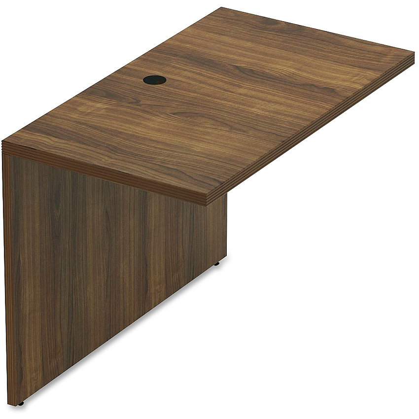 Lorell Chateau Series Bridge 30" Height x 41.4" Width x 23.6" Depth Bridge, x 1.5" Thickness Top - Reeded Edge - Material: P2 Particleboard - Finish: Walnut, Laminate - Durable, Grommet, Modesty Panel, Cord Management - For Office (LLR34325)