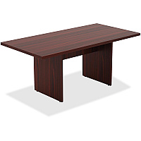 Lorell Chateau Series 6' Rectangular Table Reeded Edge - Material: P2 Particleboard - Finish: Mahogany Laminate - Durable, Modesty Panel - For Meeting (LLR34340)