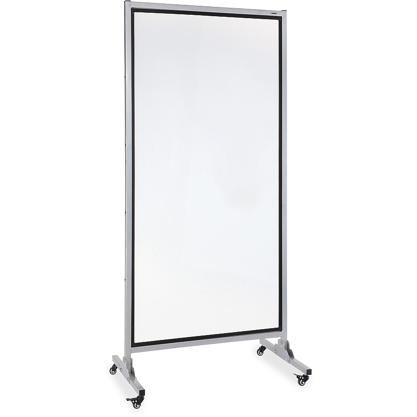 Lorell Double-sided Dry-Erase Easel/Room Divider 37.5" (3.1 ft) Width x 82.5" (6.9 ft) Height - White Steel Surface - Black Aluminum Frame - Rectangle - Magnetic - 1 Each (LLR55630)