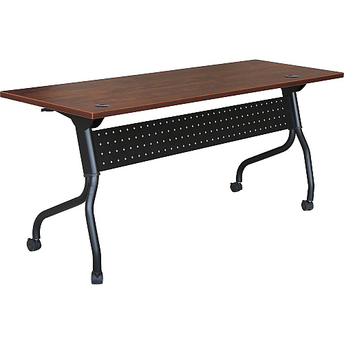Lorell Flip Top Training Table Rectangle Top - Four Leg Base - 4 Legs - 72" Table Top Width x 23.60" Table Top Depth - 29.50" Height x 28.70" Width x 23.63" Depth - Assembly Required - Cherry - Melamine, Nylon - 1 Each (LLR59517)