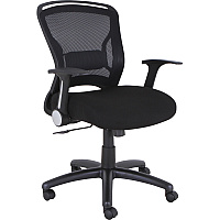 Lorell Flipper Arm Mid-back Office Chair Fabric Seat Material - Mid Back - 5-star Base - Black - 1 Each (LLR59519)