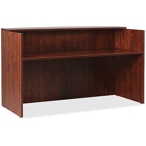 Lorell Essentials Series Front Reception Desk x 1" Thickness Top, 42.5" Height x 35.4" Width x 70.9" Depth Desk - Finish: Cherry Laminate - Durable - For Office (LLR59581)